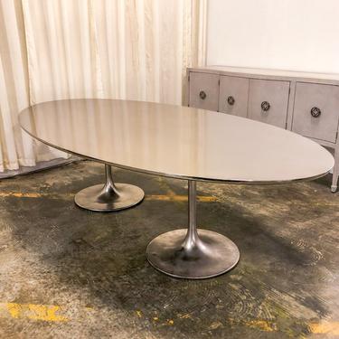 Silver Oval Dining Table