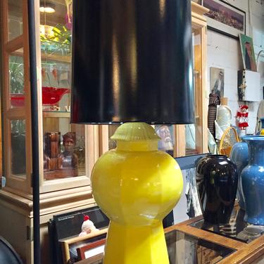 Black and Yellow | Large Yellow Ceramic Table Lamp