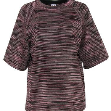Missoni - Black &amp; Pink Oversized Metallic Striped Shirt Sz M