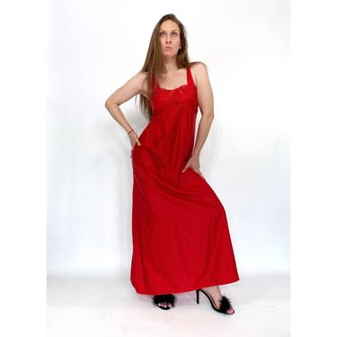 vintage nightgown 80s empire waist floor length slip size small 