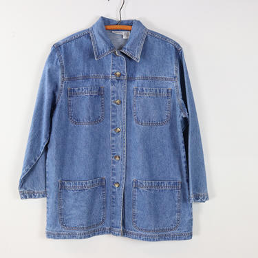 Vintage Denim Button Up / Jean Shirt Jacket / 90's CABIN CREEK Top / Medium 