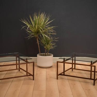 Mid Century Rosewood and Glass Side Tables by Henning Norgaard 