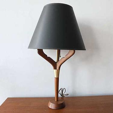 Walnut Sculptural Table Lamp