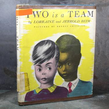 Two is a Team by Lorraine and Jerrold Beim, Illustrated by Ernest Crichlow, 1945 - Vintage Children's Picture Book | FREE SHIPPING 