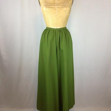 Vintage 70s pants | Vintage green gabardine pants | 1970s  olive green wide leg pants 