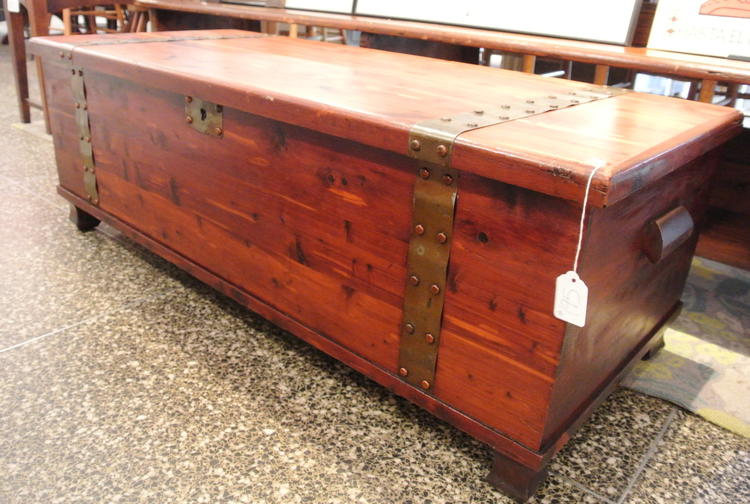 copper banded cedar chest $195