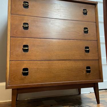 Mid Century 4 Drawer Highboy by Basset Furniture Co. 1950s