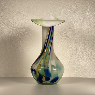 Joska Crystal Hand Blown Multi-Color Vase - Germany 