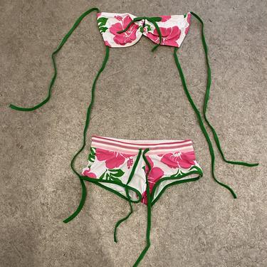 Floral Pink Booty Short Bikini