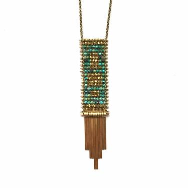 Demimonde Turquoise and Gold Tapestry Necklace