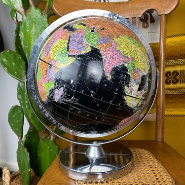 Vintage REPLOGLE World Globe Black Encyclopedia Edition 