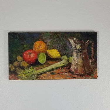 Vintage Tania Priest  Still  Life With  Fruit  Oil On Canvas  Painting . 