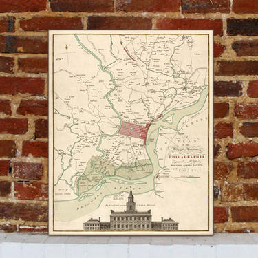 1777 Philadelphia Vintage Map Canvas Print 
