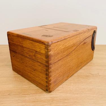 Vintage Shaw Walker Dovetail Joint File Box 