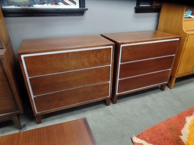 Pair of Mid-Century Modern bachelor's chest by Conant Ball