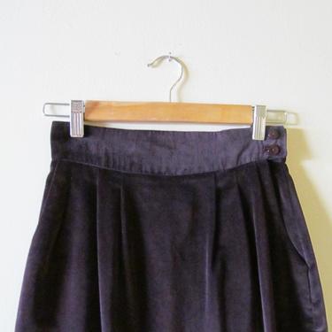 Velvet High Waist Skirt XS S 26 Waist 