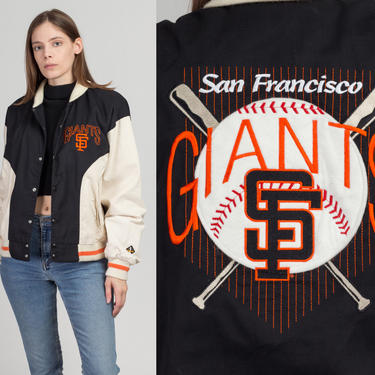 Vintage San Fransisco Giants Satin Starter Jacket - Men's XL | 90s MLB Baseball Oversized Bomber Coat 