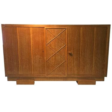 French Mid-Century Modern Cabinet in Cerused Oak Attributed to Jacques Adnet