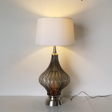 1970s Warren Platner Style Chrome and Smoked Glass Decorative Table Lamp. 