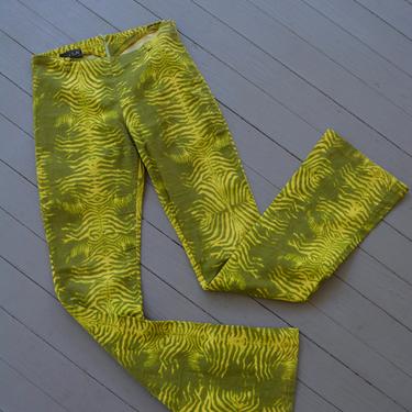 Vintage neon pants / low rise y2k pants / low rise y2k trouser / lime green pant / rave pant / electric green pant / bright neon y2k pants 