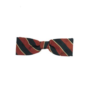 Vintage Striped Arrow Clip On Bow Tie 