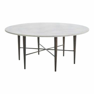 Studio a Home Modern Hammered Bronze Metal and White Marble Cocktail Table