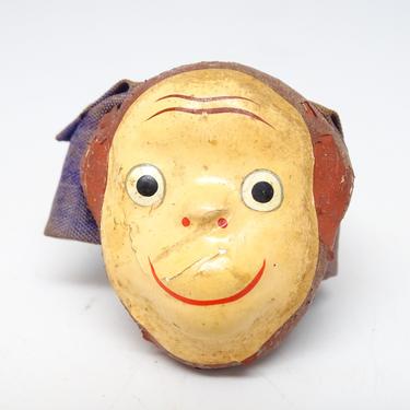 Antique Monkey Finger Puppet,  Hand Made Hand Painted, Vintage Retro Toy Animal 