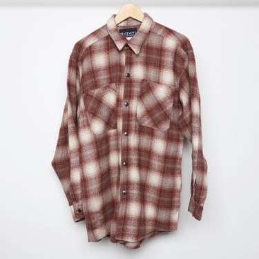 vintage 90s Y2K grunge seattle washington NIRVANA kurt cobain slouchy oversize flannel shirt -- size large 