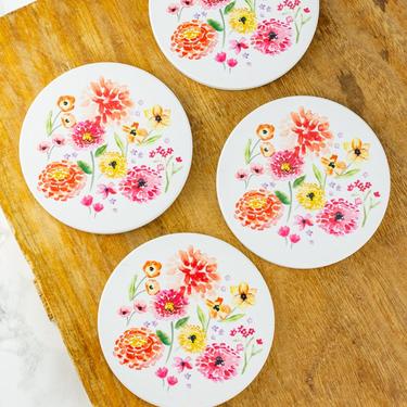 Cottage Floral Coasters - Set of 4