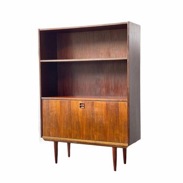 Free Shipping Within Continental US - Vintage Mid Century Danish Modern Rosewood Cabinet Storage Bookshelf Hutch 