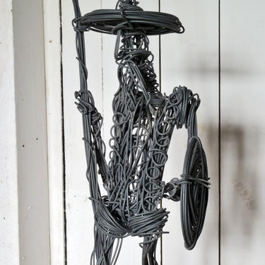 MCM Wire Sculpture Soldier Warrior Vintage Signed Viktoras - Vintage Metal Artwork - Mid Century Modern 