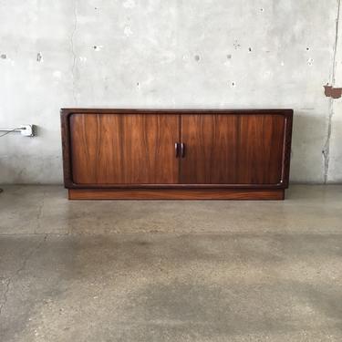 Danish Rosewood Credenza With Tambour Doors By Dyrlund