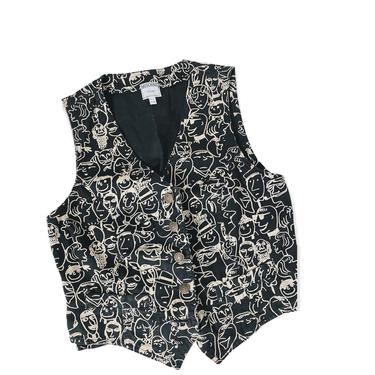 Vintage Moschino Jeans Cotton Black and White  Vest 1980s 