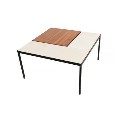 Marble Top Coffee Table Indoor Outdoor Table with Planter Box 