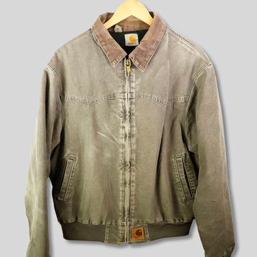 Vintage Carhartt Fleece Lined Corduroy Collar Zip up Jacket