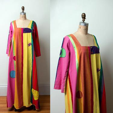 1970s Multi Color Patched Dress | Josefa 