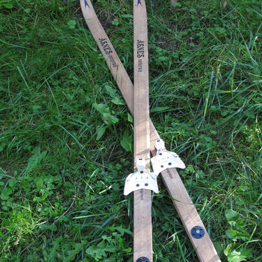 Vintage Cross Country Skis Asnes Wooden Snow Skis X country skis Vintage Wood ski Nordic Cross Country Skiing Long Skis Home Decor Wall Art 
