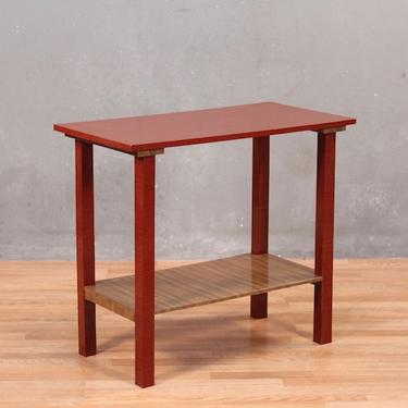 Mid Century Red Laminate 2-Tier Console Table
