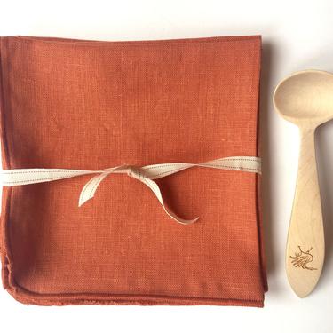 Rust Cloth Napkins, Set of 4- 14 inch, Linen Fabric, Napkins, , Kitchen, Eco Friendly, Handmade, Boho, Minimalist 