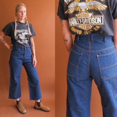 Vintage 50s 60s Blue Bell Selvedge Carpenter Denim/ 1960s Dark Wash Contrast Stitch Jeans/ 30/26 