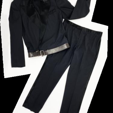 Jean Paul Gaultier S/S 2000 leather zip tuxedo suit