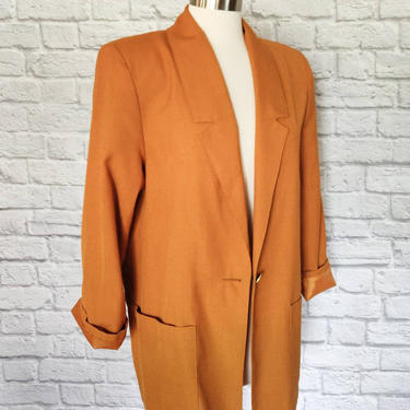 Vintage 80s Burnt Orange  Oversized Blazer // Size M-L 