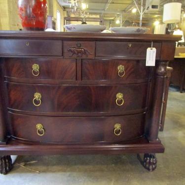RALPH LAUREN MAHOGANY CHEST OF DRAWERS WITH BRASS PULLS