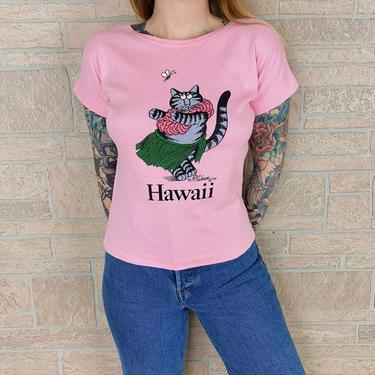 1980 Vintage B Kliban Hawaii Hula Cat Tee 