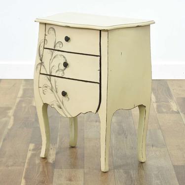 French Provincial Shabby Chic Accent Nightstand 