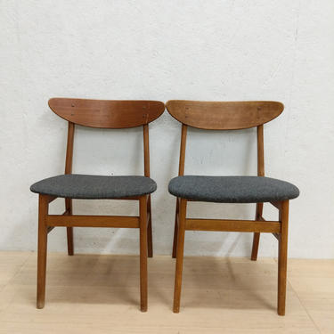 Pair of Vintage Danish Modern Dining Farstrup Chairs 