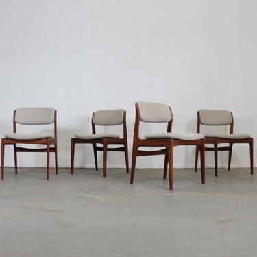 Set of 4 Mid-Century Modern Teak Side Dining Chairs 