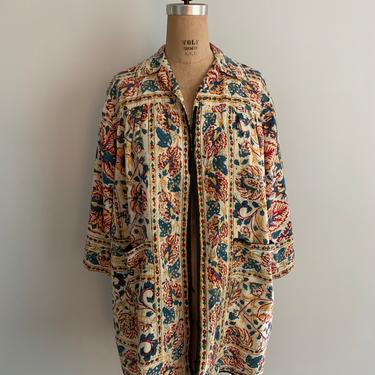 Indian print cotton kimono style jacket-Size M/L 