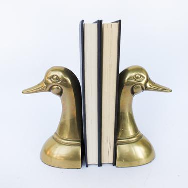 Set of Vintage Brass Duck Bookends - Cast by Philadelphia Manufacturing Co. 