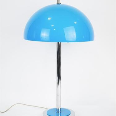 Blue Resin and Chrome Panton Style Table Lamp